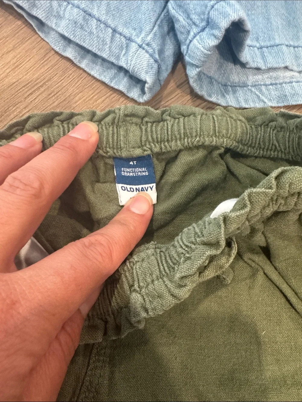 Old Navy Light Blue and Olive Green Kids Shorts - 2 Pack